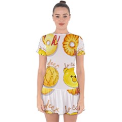 Bread Stickers Drop Hem Mini Chiffon Dress by KuriSweets