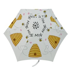 Bee Mine Valentines Day Mini Folding Umbrellas by Valentinaart