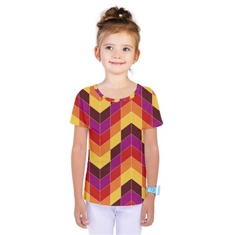 Geometric Pattern Triangle Kids  One Piece Tee by Nexatart