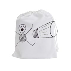 Violence Concept Drawing Illustration Small Drawstring Pouches (extra Large) by dflcprints