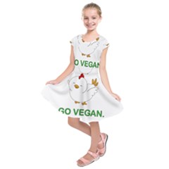Go Vegan - Cute Chick  Kids  Short Sleeve Dress by Valentinaart