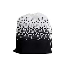Flat Tech Camouflage White And Black Drawstring Pouches (large)  by jumpercat