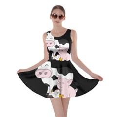 Friends Not Food - Cute Cow, Pig And Chicken Skater Dress by Valentinaart