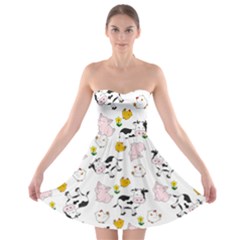 The Farm Pattern Strapless Bra Top Dress by Valentinaart