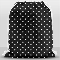 Black Polka Dots Drawstring Bag (large) by jumpercat