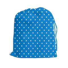Blue Polka Dots Drawstring Pouches (xxl) by jumpercat