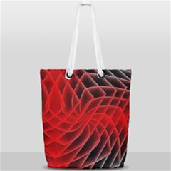 Abstract Red Art Background Digital Full Print Rope Handle Tote (small) by Nexatart