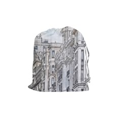 Architecture Building Design Drawstring Pouches (medium)  by Nexatart