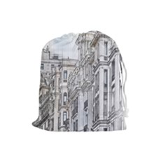 Architecture Building Design Drawstring Pouches (large)  by Nexatart