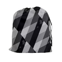 Black And White Grunge Striped Pattern Drawstring Pouches (xxl) by dflcprints