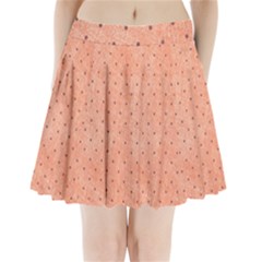Dot Peach Pleated Mini Skirt by snowwhitegirl