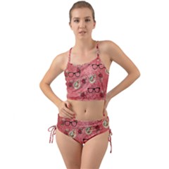 Vintage Glasses Rose Mini Tank Bikini Set by snowwhitegirl