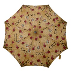 Vintage Glasses Beige Hook Handle Umbrellas (medium) by snowwhitegirl