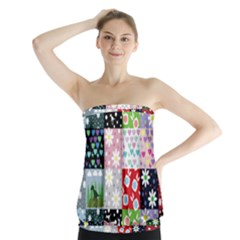 Dino Quilt Strapless Top by snowwhitegirl