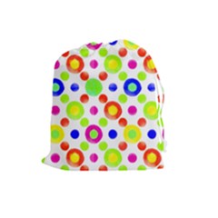 Multicolored Circles Motif Pattern Drawstring Pouches (large)  by dflcprints