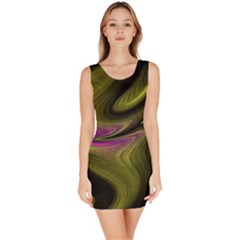 Feather Swirl Yellow Bodycon Dress by ThePeasantsDesigns