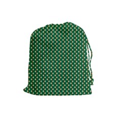 Irish Flag Green White Orange On Green St  Patrick s Day Ireland Drawstring Pouches (large)  by PodArtist