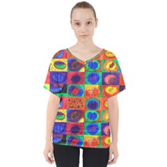 Water Color Eggs Tile V-neck Dolman Drape Top by snowwhitegirl