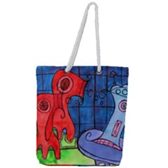 Hair Dryer Jelly Fish Full Print Rope Handle Tote (large) by snowwhitegirl