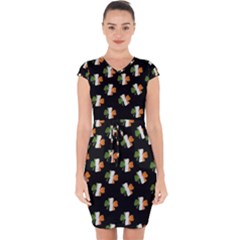 Irish Clover Capsleeve Drawstring Dress  by Valentinaart