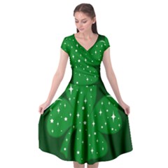 Sparkly Clover Cap Sleeve Wrap Front Dress by Valentinaart