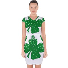 Sparkly Clover Capsleeve Drawstring Dress  by Valentinaart