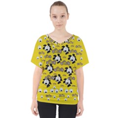 Bikers Out Singing In Spring Time V-neck Dolman Drape Top by pepitasart