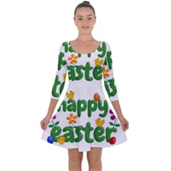 Happy Easter Quarter Sleeve Skater Dress by Valentinaart