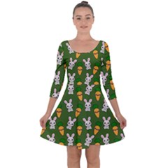 Easter Kawaii Pattern Quarter Sleeve Skater Dress by Valentinaart