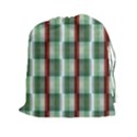 Fabric Textile Texture Green White Drawstring Pouches (XXL) View1