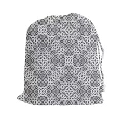 Black And White Oriental Ornate Drawstring Pouches (xxl) by dflcprints