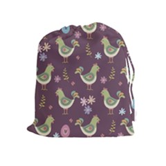 Easter Pattern Drawstring Pouches (extra Large) by Valentinaart