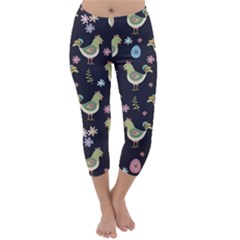 Easter Pattern Capri Winter Leggings  by Valentinaart