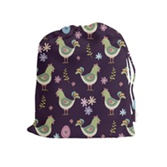 Easter Pattern Drawstring Pouches (extra Large) by Valentinaart