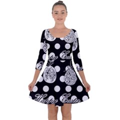 Easter Eggs Quarter Sleeve Skater Dress by Valentinaart