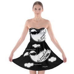 Bird Strapless Bra Top Dress by ValentinaDesign
