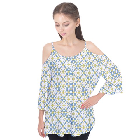 Vivid Check Geometric Pattern Flutter Tees by dflcprints