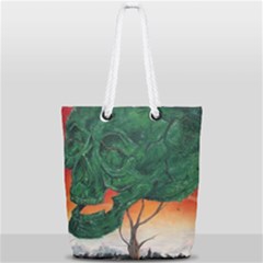 Skull Hedge Full Print Rope Handle Tote (small) by redmaidenart
