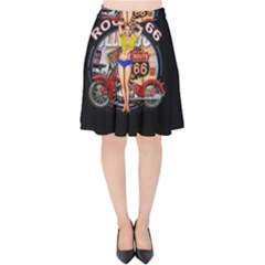 Route 66 Velvet High Waist Skirt by ArtworkByPatrick