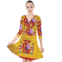 Football World Cup Quarter Sleeve Front Wrap Dress by Valentinaart