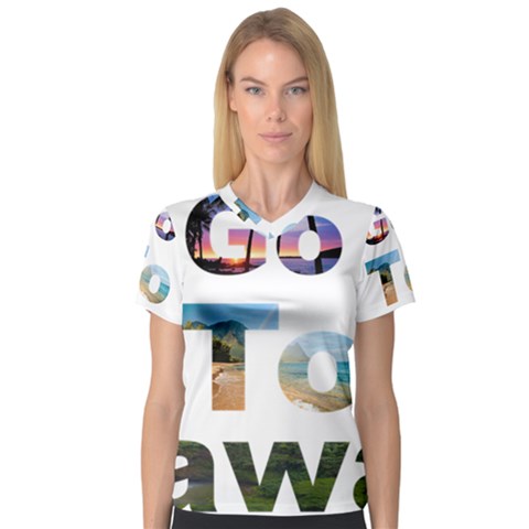 Hawaii V-neck Sport Mesh Tee by Howtobead