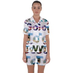 Hawaii Satin Short Sleeve Pyjamas Set by Howtobead