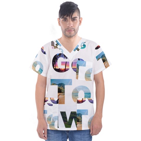 Hawaii Men s V-neck Scrub Top by Howtobead