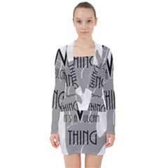 Vulcan Thing V-neck Bodycon Long Sleeve Dress by Howtobead