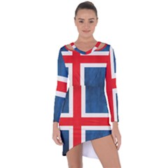 Iceland Flag Asymmetric Cut-out Shift Dress by Valentinaart