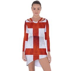 England Flag Asymmetric Cut-out Shift Dress by Valentinaart