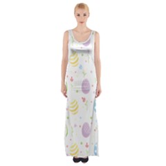 Easter Pattern Maxi Thigh Split Dress by Valentinaart