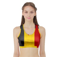 Belgium Flag Sports Bra With Border by Valentinaart