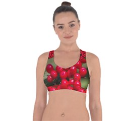 Red Berries 2 Cross String Back Sports Bra by trendistuff