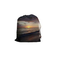 Sunset On Rincon Puerto Rico Drawstring Pouches (small)  by StarvingArtisan